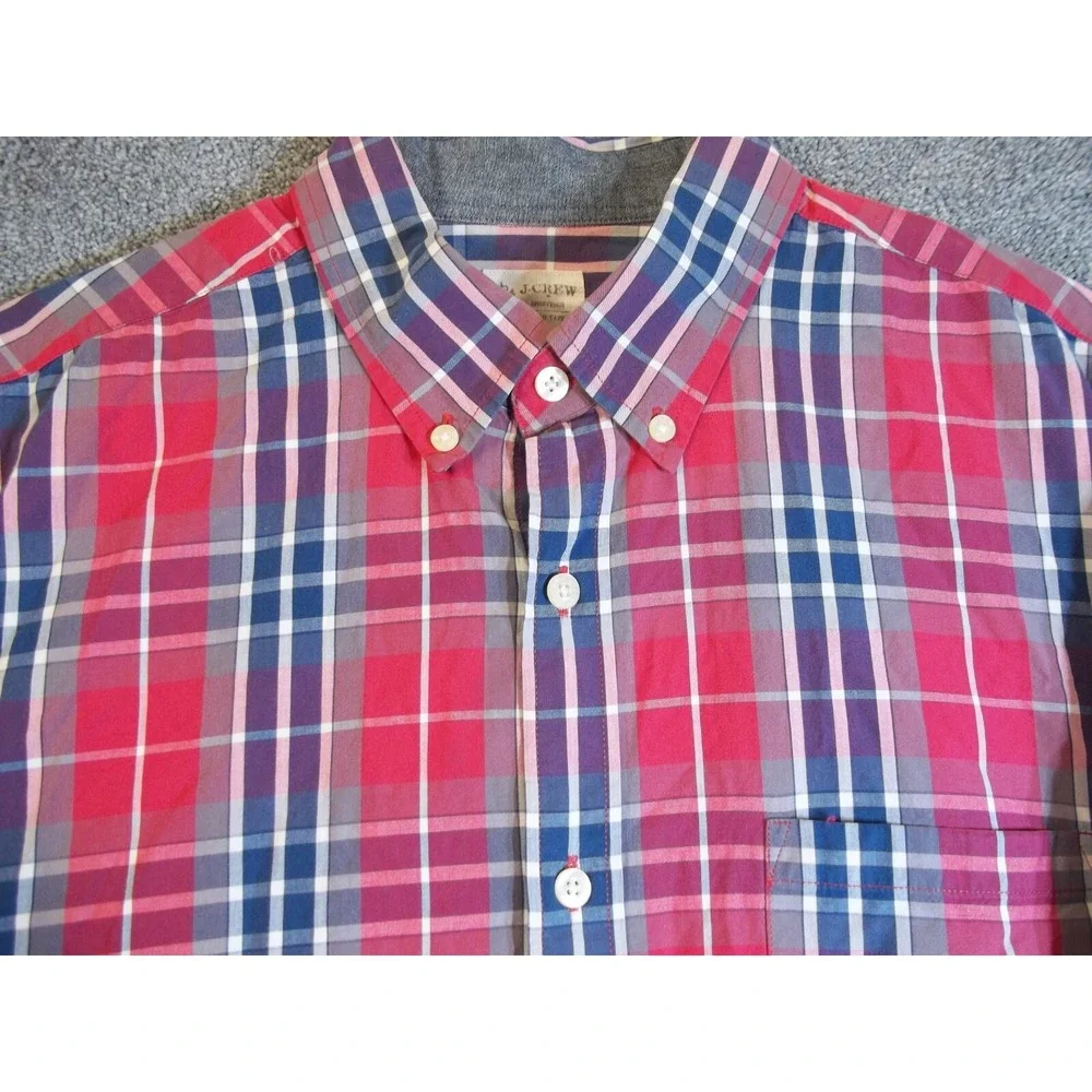 J Crew Mens Shirt Multicolor L Plaid Button Up Long Sleeve Collared